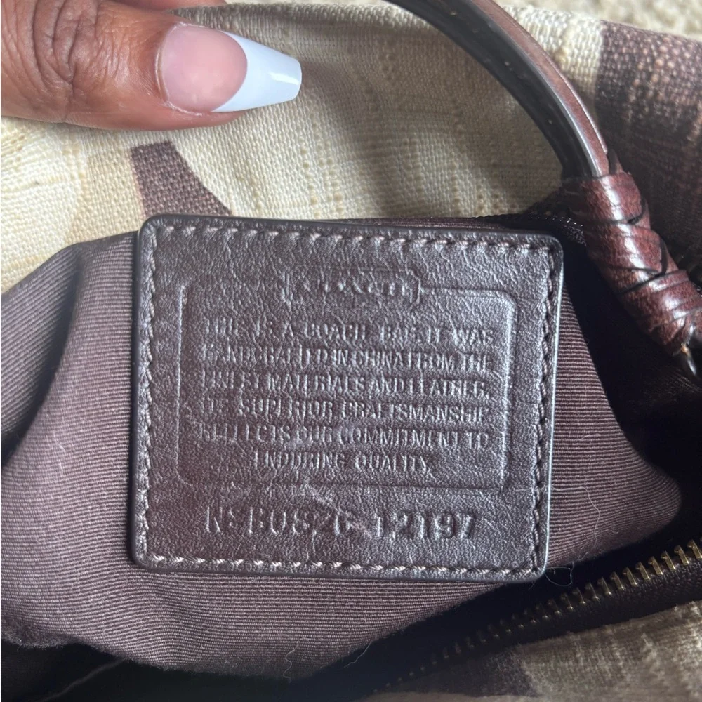 Coach Carly Beige and Brown Signature Canvas Hobo Bag - Picture 3 of 3